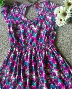 A Red camel summer peep hole back dress